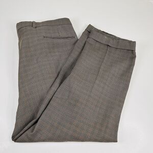 Bensol Trousers x Nordstrom 38 x 27 100% Wool Dress Pants Gold Houndstooth
